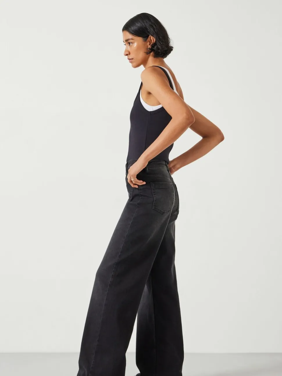 Zwart - Hush Rowan jeans met uitlopende pijpen