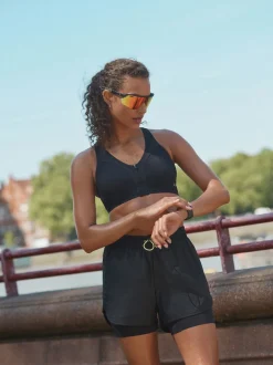 Zwart - 2-in-1 sportshort met hoge taille van Dry Tech