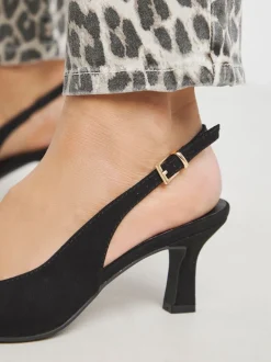 Zwart - JD Williams Pointed Toe Slingback Heels