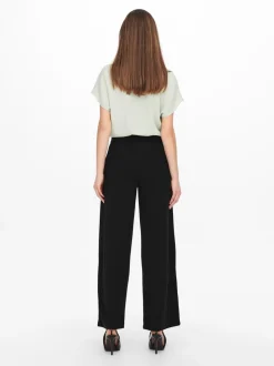 Zwart - JDY - Broek met wijde pijpen