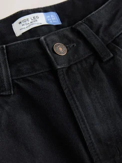 Zwart - Jeans met zandloperpasvorm en wijde pijpen