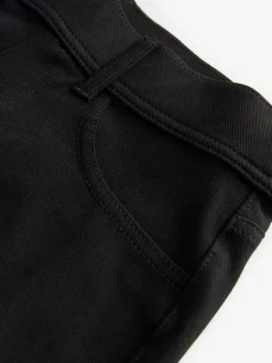 Zwart - Jersey denim broek met wijde pijpen
