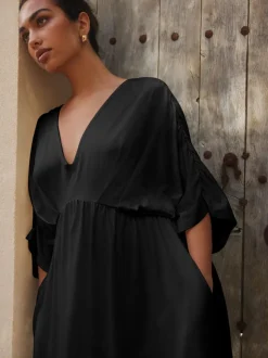 Zwart - Jersey Kaftan Maxi Dress