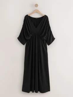 Zwart - Jersey Kaftan Maxi Dress