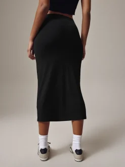 Zwart - Jersey midirok