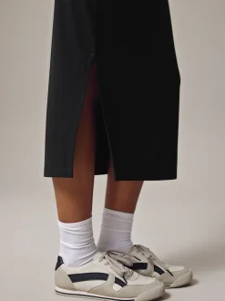 Zwart - Jersey midirok