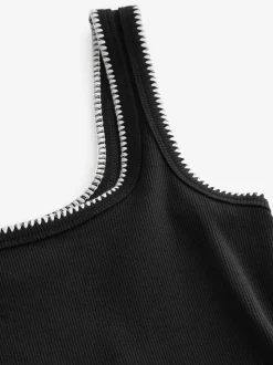 Zwart - Jersey midi-zomerjurk