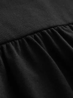 Zwart - Jersey midi-zomerjurk