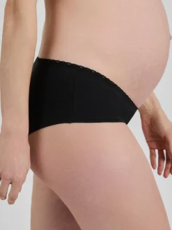 Zwart - JoJo Maman Bébé - 3 Zwangerschapsshorts met kanten rand