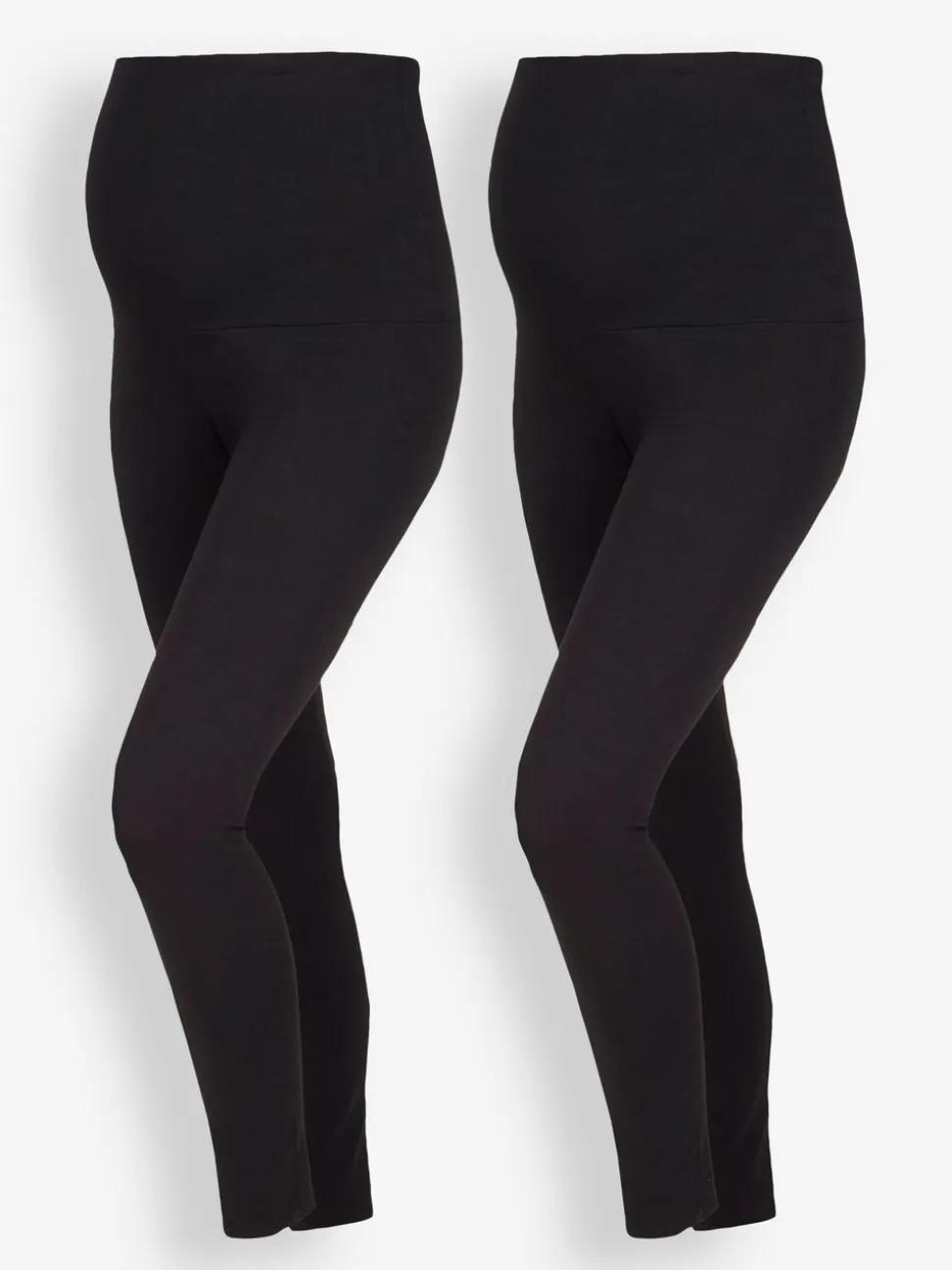 Zwart - JoJo Maman Bébé Cotton Rich Maternity Leggings 2 Pack