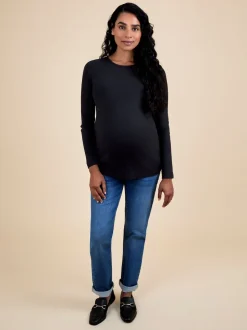 Zwart - JoJo Maman Bébé 2-Pack Ribbed Maternity & Nursing Tops