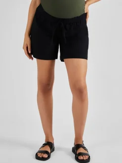 Zwart - JoJo Maman Bébé zwangerschapsshort van een linnenmix