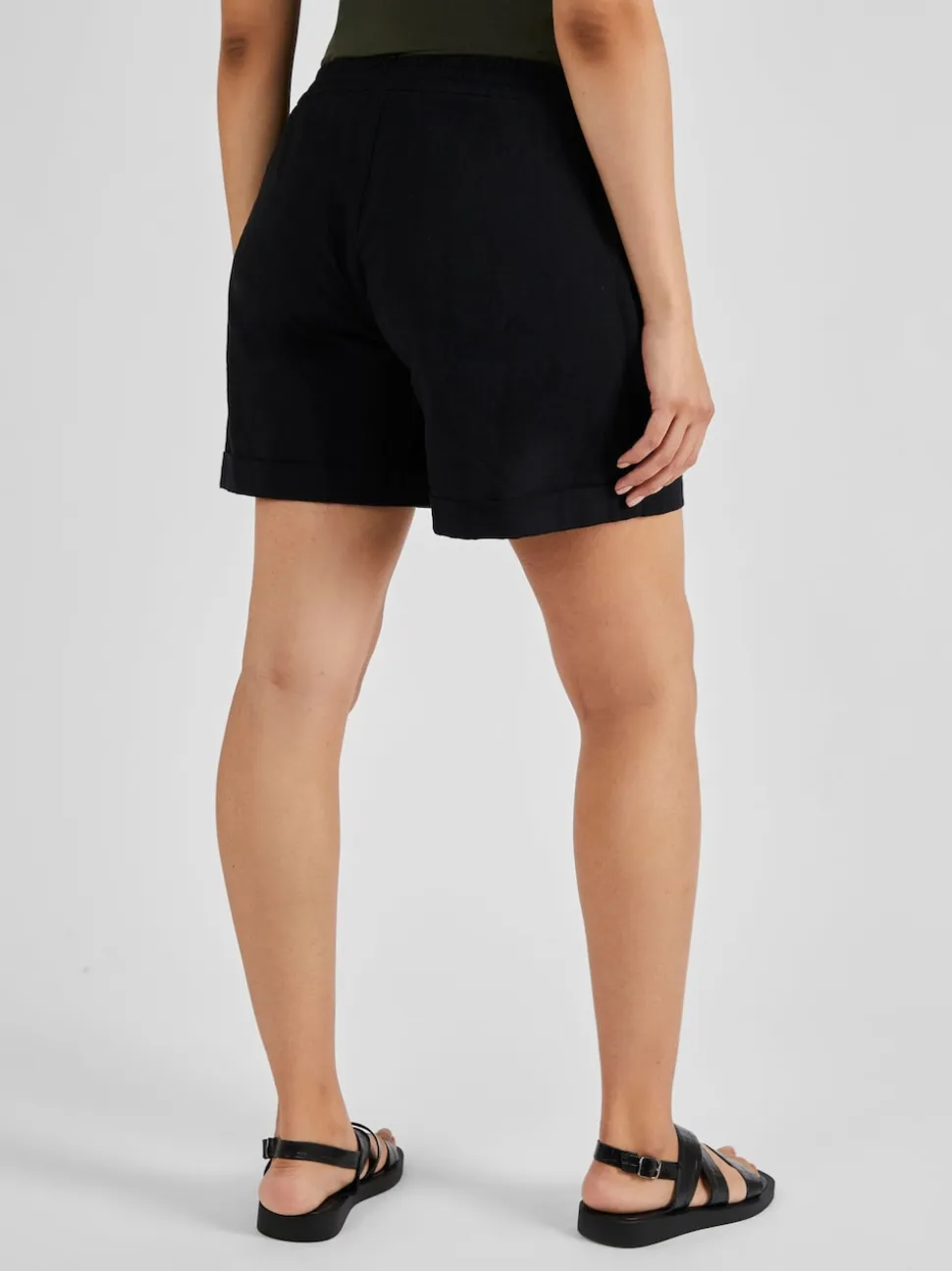 Zwart - JoJo Maman Bébé zwangerschapsshort van een linnenmix