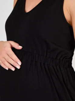 Zwart - JoJo Maman Bébé zwangerschapsjumpsuit van jersey met wijde pijpen