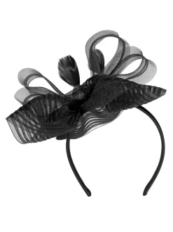 Zwart - Jon Richard fascinatorhoedje