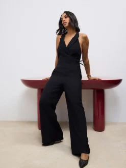 Zwart - Jumpsuit met halterhals