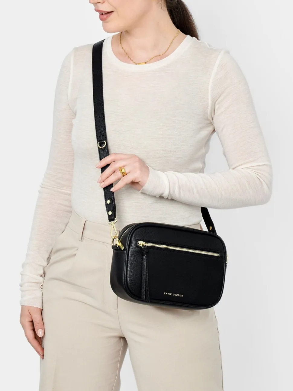Zwart - Katie Loxton Hallie crossbodytas