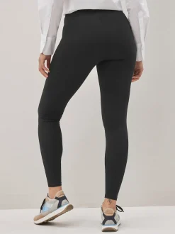 Zwart - Katoenen legging met hoge taille