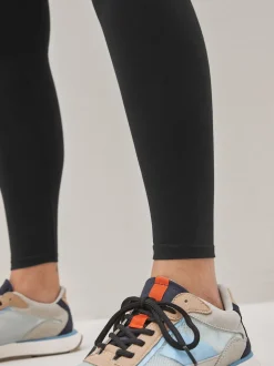 Zwart - Katoenen legging met hoge taille