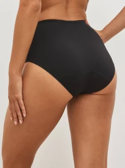 Zwart - Katoenen menstruatieslip voor medium vloeien