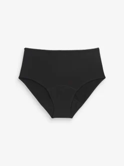 Zwart - Katoenen menstruatieslip voor medium vloeien
