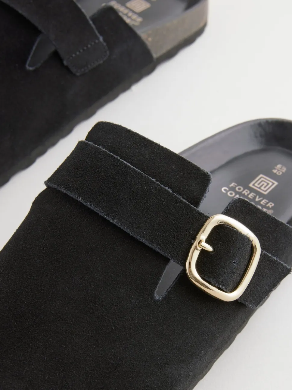 Zwart - Klompen met leren voetbed