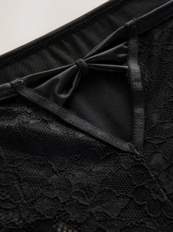 Zwart - Lace Bow Back Knickers
