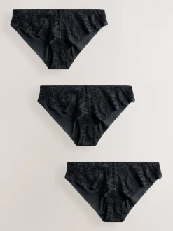 Zwart - Lace Front NVPL Knickers 3 Pack