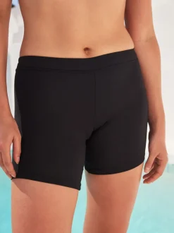 Zwart - Lange bikinishort