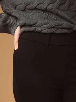 Zwart - Lange jersey denim leggings