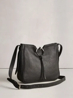 Zwart - Leather Messenger Cross-Body Bag