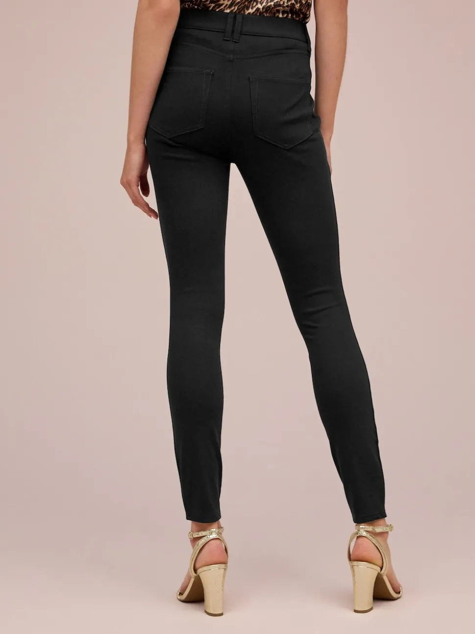 Zwart - Legging van jersey-denim