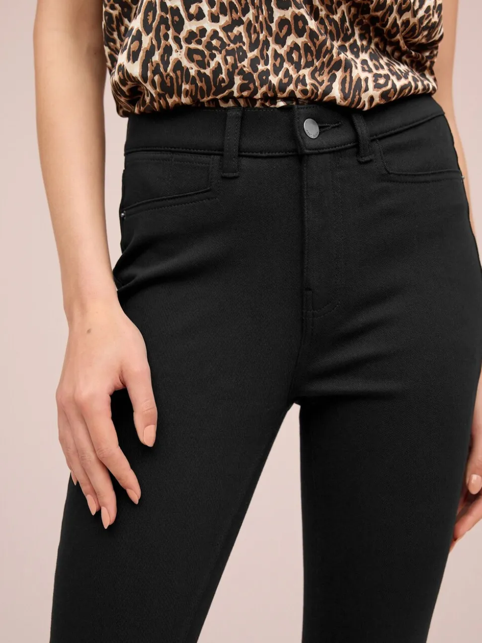 Zwart - Legging van jersey-denim