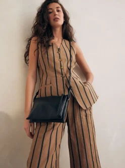 Zwart - Leren crossbodytas