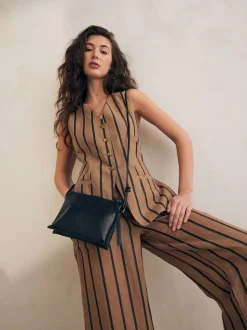 Zwart - Leren crossbodytas
