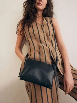 Zwart - Leren crossbodytas