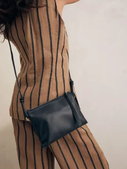 Zwart - Leren crossbodytas