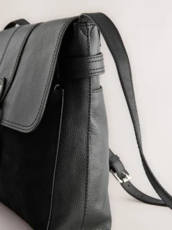 Zwart - Leren messenger-tas met vak