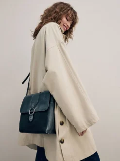 Zwart - Leren messenger-tas met vak