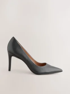 Zwart - Leren mid-court pumps