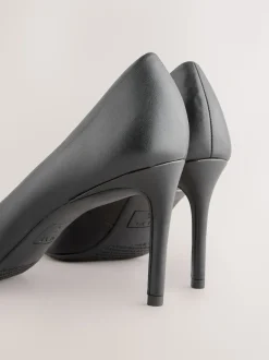 Zwart - Leren mid-court pumps