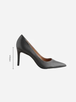 Zwart - Leren mid-court pumps