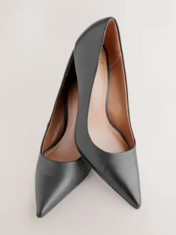 Zwart - Leren mid-court pumps