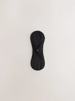 Zwart - Licht vloeiende menstruatieslips met waszak 3 verpakking