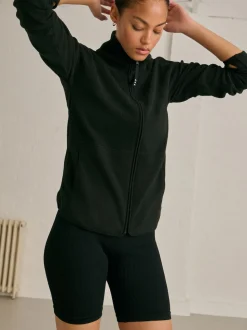 Zwart - Lichtgewicht fleece voor buiten
