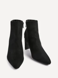 Zwart - Linzi Alisha Point Toe Block Heeled Ankle Boots