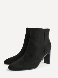 Zwart - Linzi Alisha Point Toe Block Heeled Ankle Boots