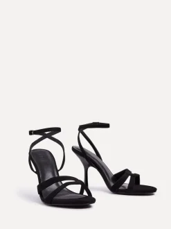Zwart - Linzi Bronte Heeled Sandals with Double Front Strap