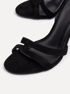 Zwart - Linzi Bronte Heeled Sandals with Double Front Strap