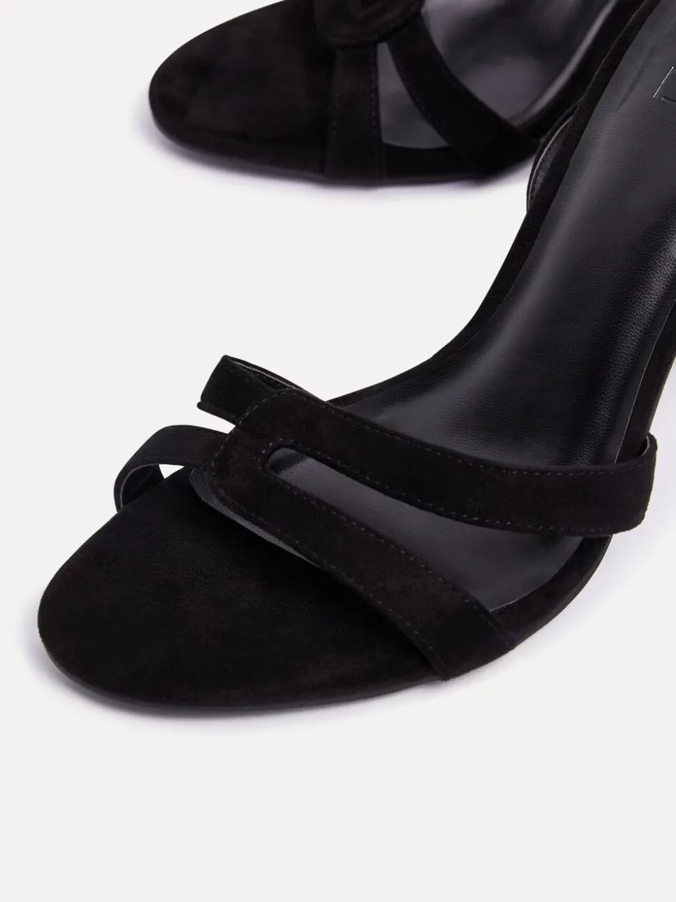 Zwart - Linzi Bronte Heeled Sandals with Double Front Strap